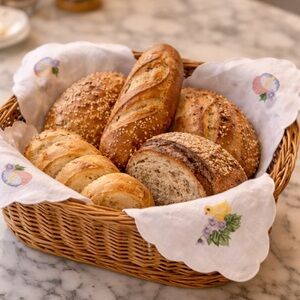 Set Of 2 Vintage Embroidered & Appliqué Bun Warmer Cloth Butterfly Table Doilies